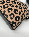 Kate Spade Tan & Black Leather Kali Leopard Print Dome Crossbody