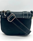 Unbranded Dark Grey Faux Leather Saddle Shoulder Bag