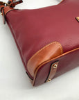 Dooney & Bourke Red Pebbled Grain Leather Hobo Bag