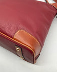 Dooney & Bourke Red Pebbled Grain Leather Hobo Bag
