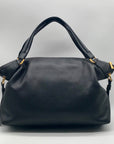 Donna Karan Black Pebbled Leather Glenwood Shoulder Bag