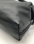 Donna Karan Black Pebbled Leather Glenwood Shoulder Bag