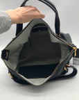 Donna Karan Black Pebbled Leather Glenwood Shoulder Bag