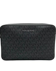 Michael Kors Black Logo Monogram Canvas Jet Set Crossbody