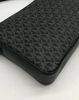 Michael Kors Black Logo Monogram Canvas Jet Set Crossbody