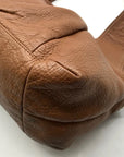 B. Makowsky Brown Pebbled Leather Slouchy Shoulder Bag