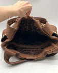 B. Makowsky Brown Pebbled Leather Slouchy Shoulder Bag