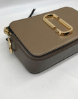 Marc Jacobs Taupe Leather Snapshot Crossbody Bag