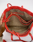 Michael Kors Coral Saffiano Leather Work Tote And Wallet
