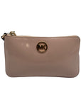 Michael Kors Pink Fulton Faux Leather Large Wristlet