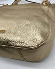 Michael Kors Metallic Gold Pebbled Leather Brooke Shoulder Bag