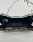 Aqua Metallic Bow Crossbody Bag