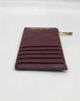 Michael Kors Oxblood Croc Embossed Leather Card Holder