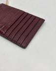 Michael Kors Oxblood Croc Embossed Leather Card Holder
