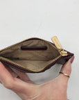 Michael Kors Oxblood Croc Embossed Leather Card Holder