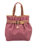 Diane von Furstenberg Purple And Brown Monogram Canvas Travel Tote Bag