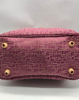 Diane von Furstenberg Purple And Brown Monogram Canvas Travel Tote Bag