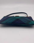 Dooney & Bourke Navy & Green Fabric Plaid Wristlet