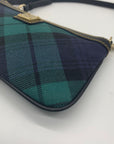 Dooney & Bourke Navy & Green Fabric Plaid Wristlet
