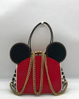 Coach Red Leather Disney Mickey Mouse X Keith Haring Shoulder Bag