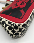 Coach Red Leather Disney Mickey Mouse X Keith Haring Shoulder Bag