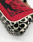 Coach Red Leather Disney Mickey Mouse X Keith Haring Shoulder Bag
