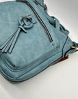 Sam Hadley Blue Denim Colored FauxLeather Crossbody Bag