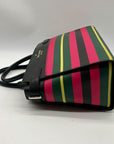 Kate Spade Multicolor Faux Leather Striped Medium Satchel Bag
