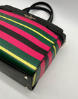 Kate Spade Multicolor Faux Leather Striped Medium Satchel Bag