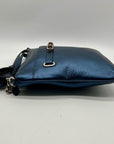 Coach Blue Pebbled Leather Swagger Crossbody Bag