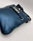 Coach Blue Pebbled Leather Swagger Crossbody Bag