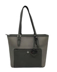 Michael Kors Gray Saffiano Leather Jet Set Pocket Tote Bag