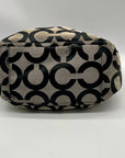 Coach Black and Grey Canvas Op Art Hobo Bag 13427