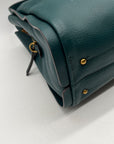 American Leather Dark Teal Pebbled Leather Convertible Crossbody