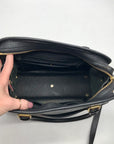 Dooney & Bourke Black Leather P212 Buckle Convertible Satchel Bag