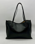 Giani Bernini Black Pebbled Leather Tote Bag