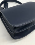 Anne Klein Women's Blue Leather Belted Flap Saddle with Convertible Strap