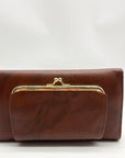 Julia Buxton Brown Leather Heiress Checkbook Wallet