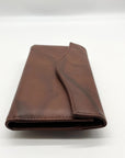 Julia Buxton Brown Leather Heiress Checkbook Wallet