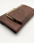 Julia Buxton Brown Leather Heiress Checkbook Wallet