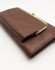 Julia Buxton Brown Leather Heiress Checkbook Wallet