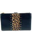 Michael Kors Black Leather Jet Set Double Zip Wristlet