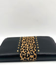Michael Kors Black Leather Jet Set Double Zip Wristlet