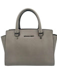 Michael Kors Grey Saffiano Selma Medium Convertible Satchel