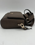 Guess Brown Faux Leather Lyndi Mini Top Handle Flap Crossbody Bag