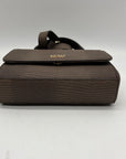 Guess Brown Faux Leather Lyndi Mini Top Handle Flap Crossbody Bag