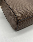 Guess Brown Faux Leather Lyndi Mini Top Handle Flap Crossbody Bag