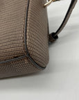 Guess Brown Faux Leather Lyndi Mini Top Handle Flap Crossbody Bag