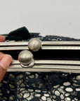 Nicole Lee Black & White Lace Kiss-Lock Clutch Purse