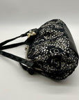 Nicole Lee Black & White Lace Kiss-Lock Clutch Purse